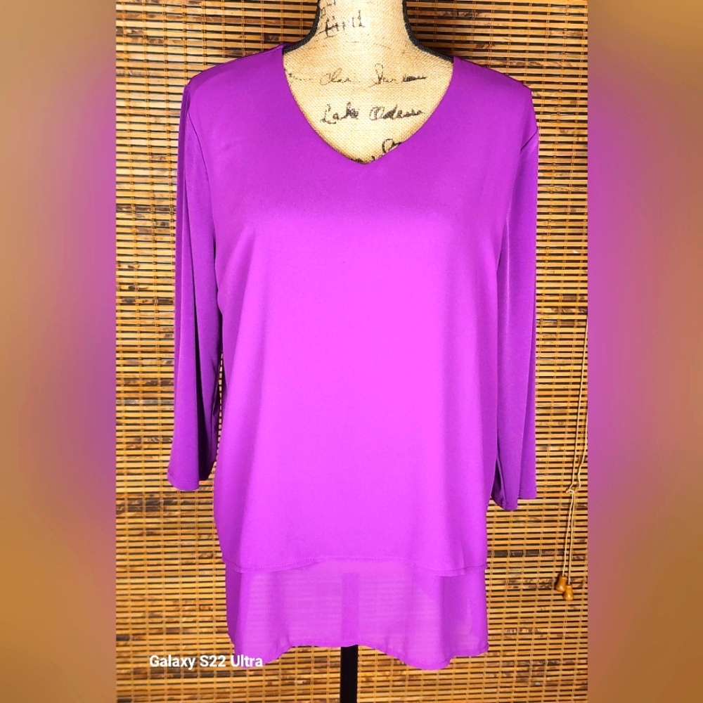 Chico's Rich Purple Long Sleeve Top